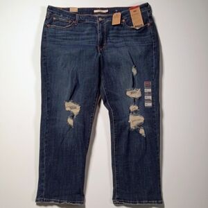 Levi's Boyfriend Hypersoft Mid Rise Tapered Leg 20W S Dark Blue Denim Jeans